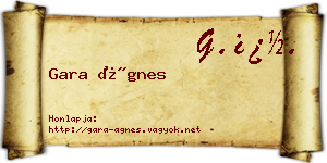 Gara Ágnes névjegykártya