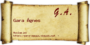Gara Ágnes névjegykártya